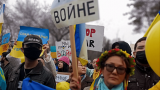 В Алма-Ате провели массовый митинг «за Украину, против путинской России»