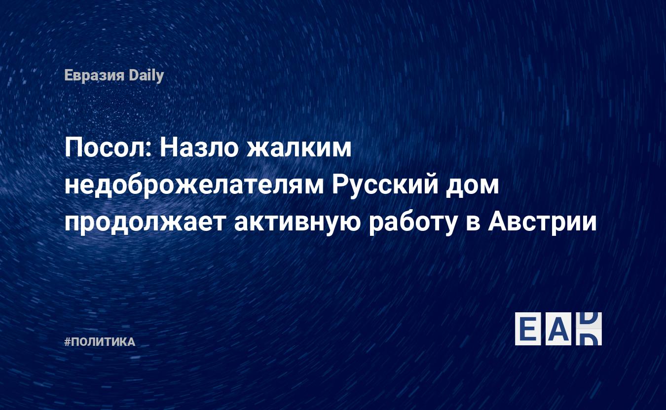 Посол: Назло жалким недоброжелателям Русский дом продолжает активную работу  в Австрии. Новости Австрии. Новости России. Новости. Новости сегодня —  EADaily